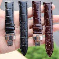 สายนาฬิกา รุ่น Cowhide Deployant Buckle สายหนังวัวปั๊มลายจระเข้ แบบบานพับ ขนาด 20mm