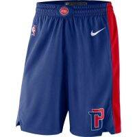 High qual NBA͛ Pistons pants Ross basketball pants city version white blue hot-pressed shorts