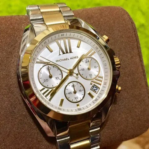 Original US Design with Serial Number Michael Kors MK5974 Women's Bradshaw  Two-Toned Stainless Steel Chronograph