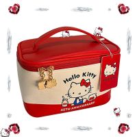 Kawaii sanrioed Hello kitty Anime Cosmetic Bag Cartoon Bow Make Up Brush Large Capacity Storage Bags Portable waterproof Handbag