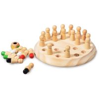 Wooden Montessori Toys Memory Match Stick Chess Game Color Match Board Puzzles Cognitive Ability Learning Toy For Children Gifts