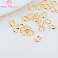 (3650)5G 3X4x0.5MM 5X7x0.8MM 24K Gold Color Plated Brass Oval Jump Rings Split Rings Quality Jewelry Accessories