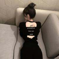 สไตล์เกาหลี TOP แฟชั่นสตรี 2020 ฤดูร้อนใหม่ออกแบบ backless เสื้อยืดตัวอักษรเซ็กซี่เสื้อตัวเล็ก