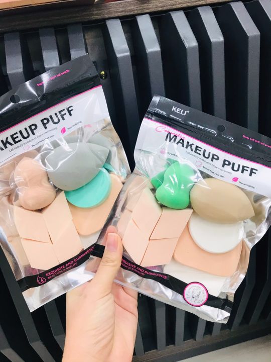 makeup-puff1033-ฟองน้ำแต่งหน้าเกลี่ยรองพื้น-หลากหลายแบบ-ฟองน้ำแต่งหน้า-สำหรับลงรองพื้น-แป้งพัฟฟองน้ำ-สาวมือใหม่หัดแต่งหน้า