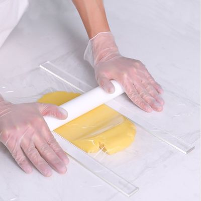 【YF】 2PCS Acrylic Biscuit Rolling Pin Guides Measuring Dough Strips Thickness Balance Ruler Cookie Smoother Kitchen Accessories