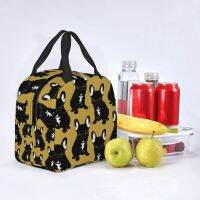 ✜ Lunch Bag for Women Kids Brindle French Bulldog Thermal Cooler Portable Work Polyester Tote Handbags