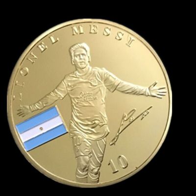 มาใหม่ล่าสุด2ชิ้นเหรียญตราดาวฟุตบอลเวิลด์คัพเมสซี่และโรนัลโดกีฬาฟุตบอลชุบทองแท้24K เหรียญที่ระลึก40มม.