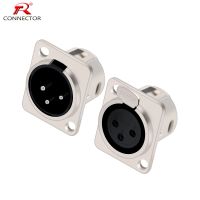 【CW】 2pcs XLR connector 3pins panel mount chassis socket male plug female jack Zinc alloy shell copper pins