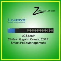 Linksys LGS326P - 24 Ports 10/100/1000 Mbps + 2-Port Combo SFP, Smart PoE+ Gigabit Switch, Web Management (24 Ports PoE+ IEEE 802.3af / at) 128VLANs, Link Aggregation, Spanning Tree Supported + Metal case