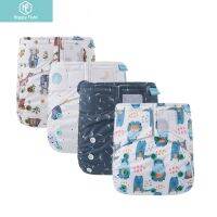 Happyflute Reusable Hook&amp;Loop Recycled Bottles Organic Cotton Cloth Diaper Washable Eco-Friendly Baby Nappy Fit 3-15Kg Baby