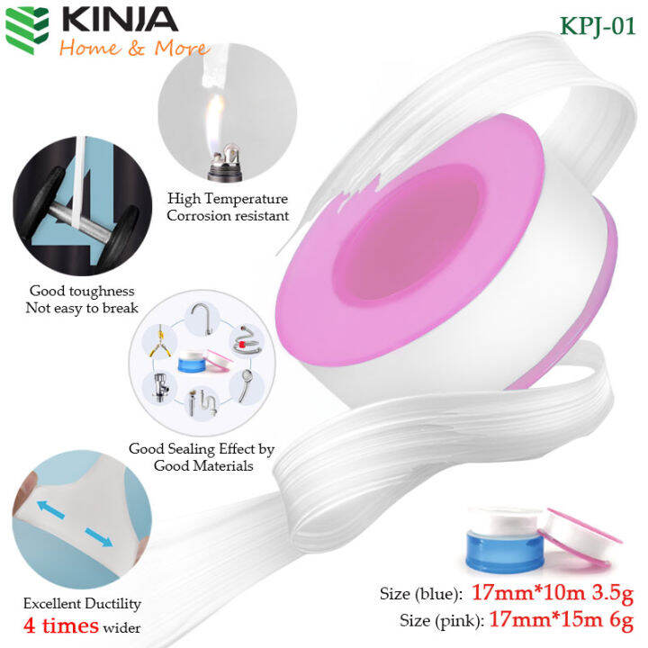 KINJA Teflon Tape ptfe tape for Leak Water（ 17mm X 10M/17mm X 15M ）teflon tape substitute