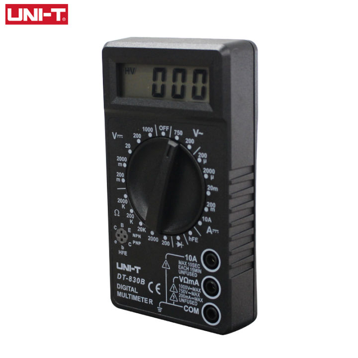 uni-t-dt-830b-digital-multimeter-1999นับไฟฟ้า-ac-dc-เครื่องวัดแรงดันไฟฟ้าความต้านทานทรานซิสเตอร์-dide-ohm-tester