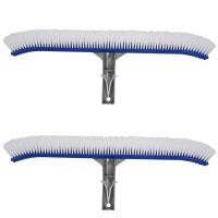 2pcs 18 Inch Outdoor Pool Wall Brush Swimming Pool Cleaning Tool Aluminum Handle