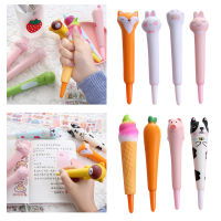 【cw】Slow Rising Pencil Pen Soft Squeeze Pen Squishy Pens Great Stress Relief Toy Pencil Toppers Gifts Pink Rabbit for Kids