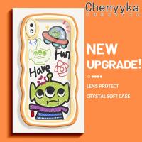 เคส Chenyyka สำหรับ Samsung เคส A10แฟชั่นเคสลายสัตว์ประหลาดต่างดาวสีสันสดใสน่ารักขอบครีมลอนนุ่มเคสมือถือกันกระแทกแบบใสสร้างสรรค์โปร่งใสลายกล้องถ่ายรูปเรียบง่ายปลอกป้องกันซิลิโคน