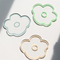 Korean Style Multicolor Flower Coaster Transparent Acrylic Coaster Cute Animal Fruit Flowers Cup Mat Household Kitchen Tool Cups  Mugs Saucers