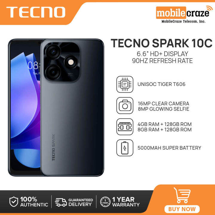 Tecno Spark 10C Smartphone | 4GB+128GB/8GB+128GB | Unisoc Tiger T606 ...