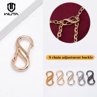 WUTA 4pcs Bag Chain Adjuster Buckle S-shaped Bag Strap Shortening Extension Buckle Shoulder Strap Shorten Golden Bag Accessories