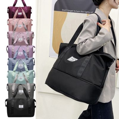 Double-layer Cloth Handbag Men Boys Travel Outdoor Duffel Fitness Oxford Travel Womens Gym Expandable Sports