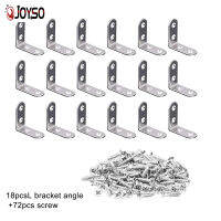 JOYSO Lฉากยึดชุดสแตนเลส40มม.ความสูงข้อต่อโลหะขวาโครงยึดมุมฉากFastener 18Pcs 72สกรู