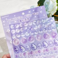MOHAMM 1 Sheet Shiny Laser Dreamy Bubbles Stickers for Scrapbooking Planner Page Decoration DIY Photo Frames Stickers Labels