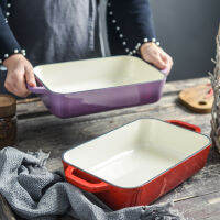 【จัดส่งภายใน 24 ชม】Enameled Cast Iron 20*30cm Roasting/Lasagna Pan