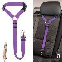 Solid Two-in-one Pet Car Seat Belt Lead Leash BackSeat Safety Belt Adjustable Harness for Kitten Dogs Collar Pet Accessories Collars