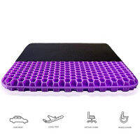 2022 Gel Seat Cushion - Purple Enhanced Double Non-Slip Seat Cushion For The Car Or Office Chair Back Pain &amp; Relief Sciatica