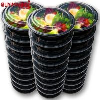 hot【cw】 15pcs/set Prep Containers Plastic Food with Lids Outdoor Bento Box 1Compartment Round