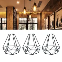 HOT Geometric Pendant Metal Lamp Guard Retro Vintage Light Shade Iron Cage NDS66