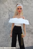 Clothes set / white top + long black pant / 30cm doll summer wear clothing suit outfit For 30cm Xinyi Fr2 ST Barbie Doll Xmas Electrical Connectors