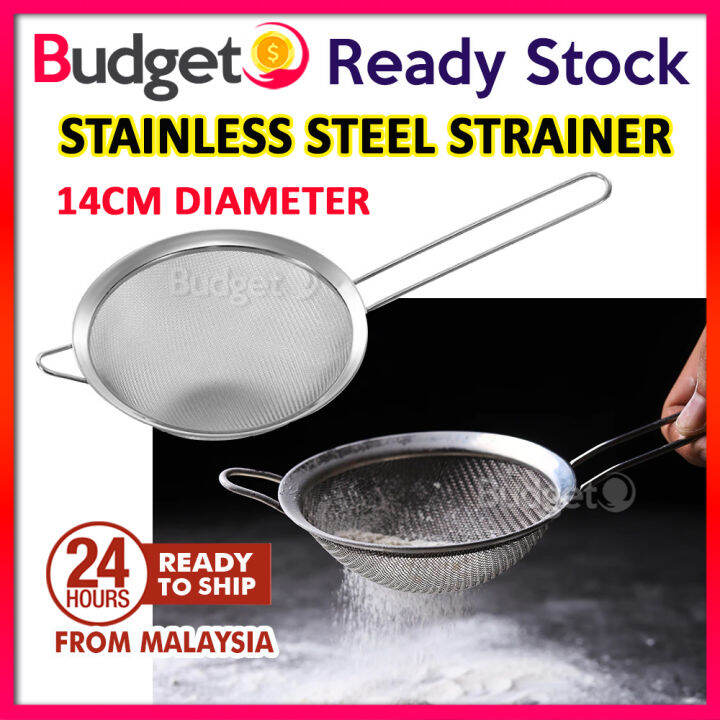 Ready Stock*Stainless Steel Mesh Sifter Food Colander Oil Leak Sieve Mesh Filter Strainer