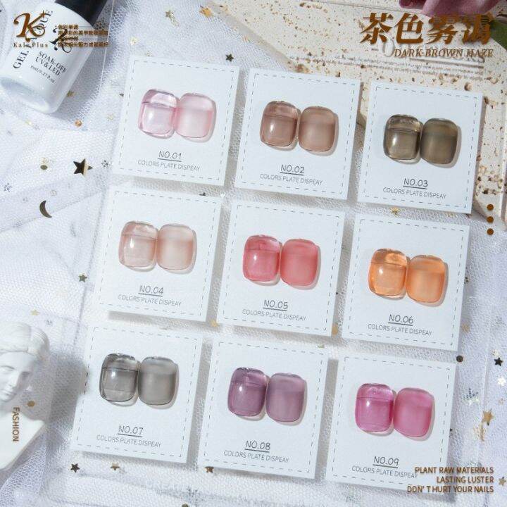 Lamart Store💅🏻น้ำยาทาเล็บ8มล สีฟ้าใสเจลสีนู้ดเจลลี่เจลเอลอีดี Uv ทาเล็บปิดแช่กึ่งถาวร Lazada