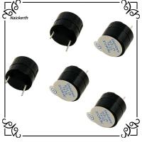 NAICKERTH 5pcs 5V ค่ะ Piezo Buzzer 129.5มม. ขั้ว2ขั้ว เสียงกริ่งต่อเนื่อง ปลั๊กอิน สีดำสีดำ เสียงกริ่ง