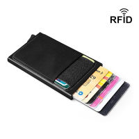 2021 RFID ปิดกั้นป้องกันการโจรกรรมอลูมิเนียมที่ใส่บัตรประชาชนผู้ชายธุรกิจบางโลหะกระเป๋าสตางค์กระเป๋าเงินเหรียญอัตโนมัติ Pop Up ธนาคารบัตรกรณี