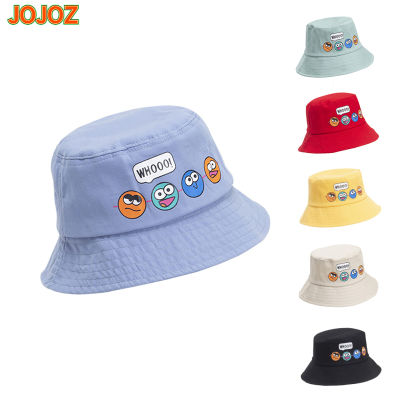 JOJOZ หมวกบังแดดหมวกถังฤดูร้อนเด็กวัยหัดเดินลายการ์ตูนป้องกันแสงแดดสำหรับเด็กหญิงเด็กชายอายุ2-5ปีหมวกแก๊ปใส่ตกปลา