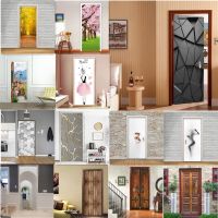 Modern Fashion 3D Door Stickers Home Renew Decor Wallpaper Self-adhesive Waterproof poster de portes DIY deur sticker Door Mural