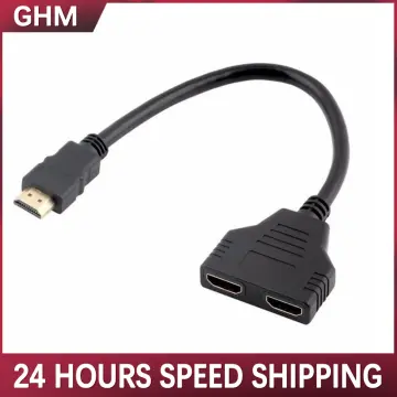 HDMI Splitter Adapter Cable， HDMI Splitter 1 in 2 Out - HDMI Cable 1080P  Male to Dual HDMI Female 1 to 2 Way HDMI Splitter Adapter for HDMI HD, LED