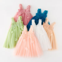 Birthday Strap Dress For Baby Girl Clothes Summer 3D Angel Wings Fairy Princess Mesh Tutu Dresses Kid Party Costume