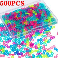 500/100pcs Acrylic S Clips Loom Rubber Band Clips Plastic Jewelry Connectors For Necklace Bracelet Making Colorful Clasp Refill