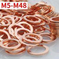 ✖● 1-30 M5 M6 M8 M10 M12 M14 M16M18-M48 Solid Copper Washer for Oil Pan Plug Copper Washer Flat Ring Washer Ring Seal Ring Fastener