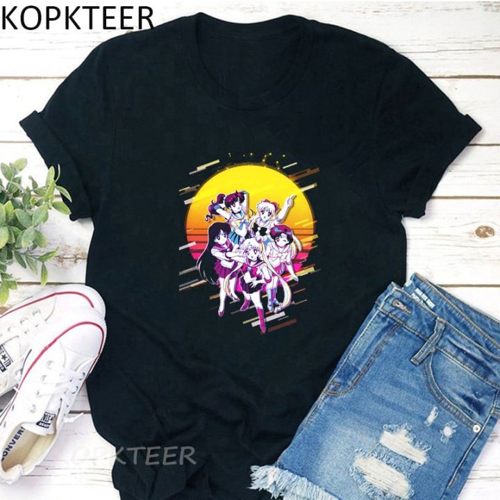 ข้อเสนอพิเศษ-ขายเสื้อยืดผ้าฝ้าย-sailor-moon-เสื้อยืดคอก-ลมแขนสั้นพิมพ์ลายเซเลอร์มูน-usagi-tsukino-สําหรับผู้หญิง-s-5xl-s-5xl