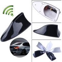 ♟﹍✳ 16cm Universal Carbon Fiber Look Car Styling Roof Top Mount Shark Fin Aerial Antenna Toppers Auto Radio AM FM Signal Amplifier