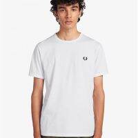 FRED PERRY FREDPERRY ข้าวสาลี Spike FP เสื้อยืดสำหรับทั้งหญิงและชายลำลองแขนสั้นสำหรับฤดูร้อนคลาสสิกคอตตอน100ปักเล็ก