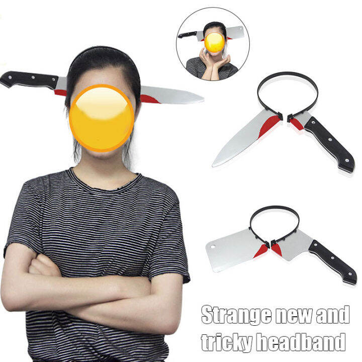 ANN Bloody Headband Hairband Plastic Through Head Fake Knives Hair Hoop