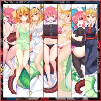 Hobby Express อะนิเมะ Dakimakura ญี่ปุ่น Otaku Waifu กอดหมอนร่างกายนางสาว Tohru Ilulu Kobayashi สาวมังกร