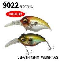 ◑✟ Big Eyes Rock Little Fat Luya bait long tongue false bait 42mm/6g floating hard bait fish bait double hook Luo Fei 9022