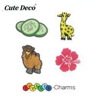 【Cute Deco】Cute Cartoon Animals (5 Types) Camel/giraffe / A Cherry Blossom / Cucumber Slices/Charm Button Deco/ Cute Jibbitz Croc Shoes / Charm Resin Material for Shoe Accessories