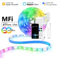 Homekit 5M RGB+CCT LED Strip Light Siri App Control Sound Sensor RGBCW WiFi Controller For Apple Home Kit Alexa Echo Google Home