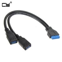 2 ports USB 3.0 Female to Motherboard 20pin Header cable for front panel 20cm